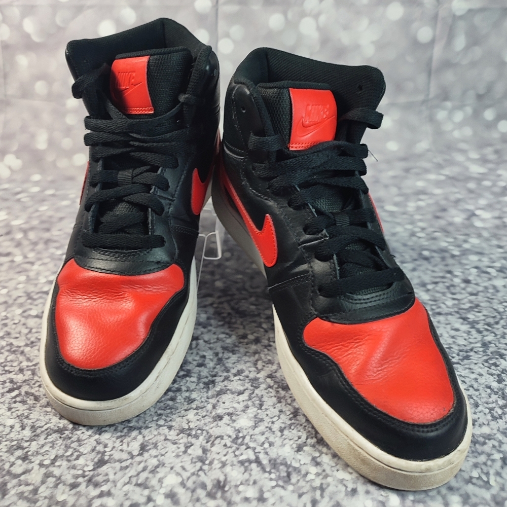 Nike Mens Ebernon Mid Black/Habanero Red/White